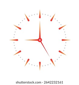 Analog clock interface on white background. linear analog clock concept