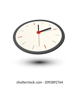 Analog clock isolated - 3d vector illustration