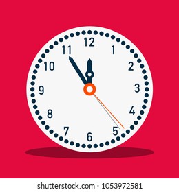 Analog Clock Symbol. Vector Watch Icon.