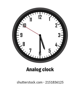 Tiempo de reloj analógico. 05-30. con fondo blanco. vector