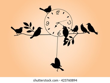 analog clock vintage, Vintage Wall Clock, Bird House Clock.