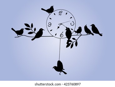 analog clock vintage, Vintage Wall Clock, Bird House Clock.
