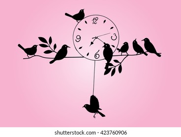 analog clock vintage, Vintage Wall Clock, Bird House Clock.