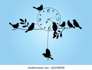 analog clock vintage, Vintage Wall Clock, Bird House Clock.