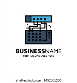 Analog, Connection, Device, Module, Sound Business Logo Template. Flat Color