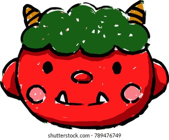 Analog cute red child demon