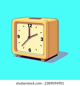 Analog desk clock in cartoon anime style