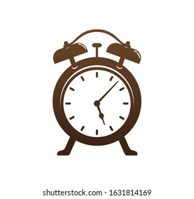 analog and digital alarm clock vector logo design illustration template