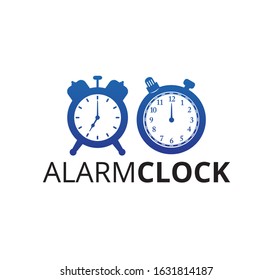 analog and digital alarm clock vector logo design illustration template