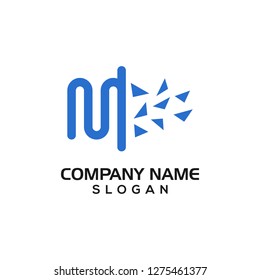 Analog to digital symbol for technology or data logo template