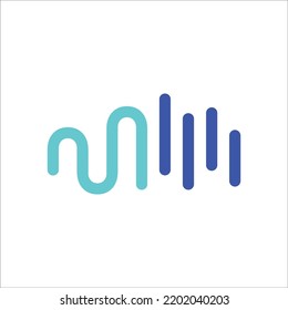 analog digital wave lines technology logo symbol icon design