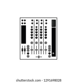 Analog DJ mixer flat vector pictogram.