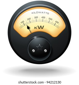 Analog Electrical Meter, realistic detailed vector