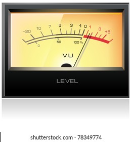 Analog electronic VU meter, detailed vector