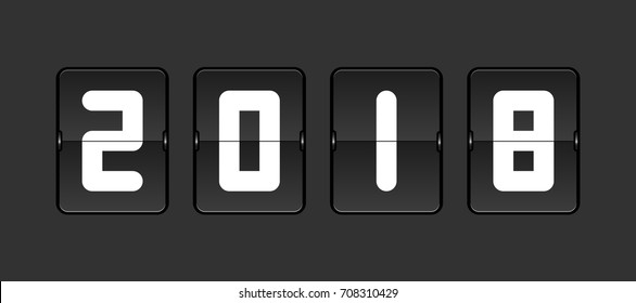 Analog flip board in wording 2018 background (Concept for happy new year 2018)