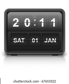 Analog Flip Clock, Vector