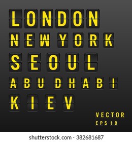 analog font Mechanical Information Board National Capital, vector
