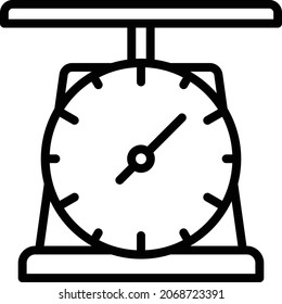 Analog  food and meat Commercial Kitchen Scale Concept Vector Line Icon Design, Weight Measuring device Symbol, Mass balances Sign, Traditional scale Stock Illustration
