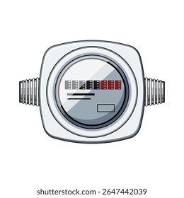 analog gas meter cartoon. residential commercial, industrial flow, pressure regulator analog gas meter sign. isolated symbol vector illustration