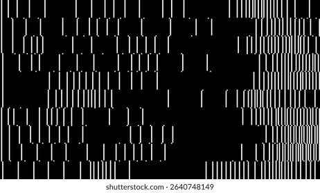 Analog Glitch Noise Overlay With Vertical Pixel Lines. Digital Interference Texture For VHS CRT Effect. CCTV Distortion Or Data Corruption Background. Vector Illustration.