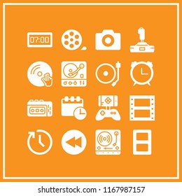 analog icon. 16 analog vector set. camera, game controller, vinyl and calendar times icons for web and design about analog theme