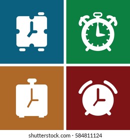 analog icons set. Set of 4 analog filled icons such as 