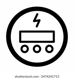Analog kilowatt electricity meter vector, digital meter vector icon