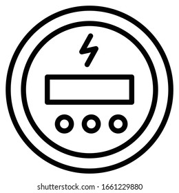 Analog Kilowatt hour electric metere concept, Digital power supply meter on white background, Front View  Energy Consumption Measurement Device Vector Icon design