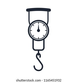 Analog luggage scale outline icon. Clipart image isolated on white background