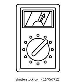 Analog multimeter icon. Outline illustration of analog multimeter vector icon for web design isolated on white background