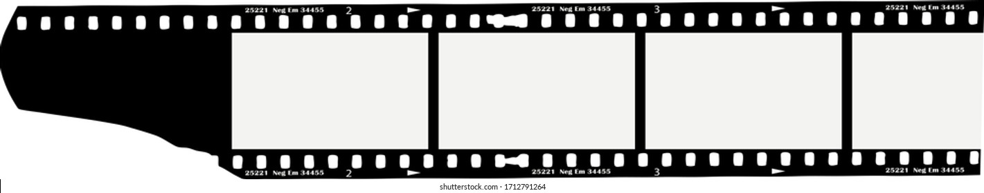 analog photographic film, empty filmstrip with picture frames, vector