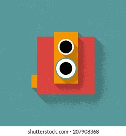 Analog Retro Film Camera - Vector Illustration - Flad Design