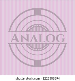 Analog retro style pink emblem