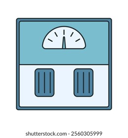 Analog Scale Icon Illustration in Flat Style. Perfect for engineering, science, or educational design projects.