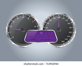 Analog speedometer design with digital lcd display