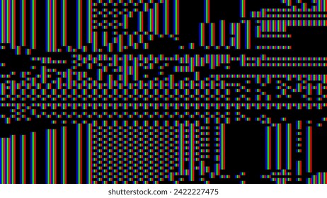 Analog Static Noise Glitch Effect. Digital Pixel Noise. VHS Corrupted Signal. Damaged Error Television Image. Vector illustration.