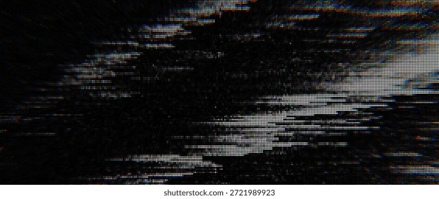 Efeito de Falha de Ruído Estático Analógico. Ruído de pixel digital. Sinal Corrompido VHS. Imagem De Televisão Com Erro Danificada. Ilustração vetorial.
