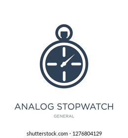 analog stopwatch icon vector on white background, analog stopwatch trendy filled icons from General collection, analog stopwatch vector illustration