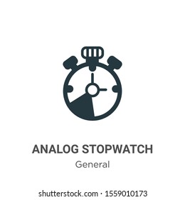 Analog stopwatch vector icon on white background. Flat vector analog stopwatch icon symbol sign from modern general collection for mobile concept and web apps design.