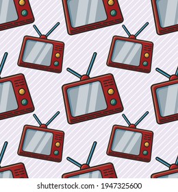 analog television seamless pattern vector illustration 