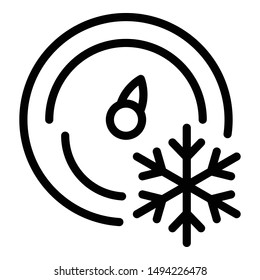 Analog thermometer icon. Outline analog thermometer vector icon for web design isolated on white background