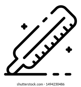 Analog thermometer icon. Outline analog thermometer vector icon for web design isolated on white background