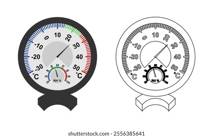 analog thermostat vector set vector illustration isolated on white background.