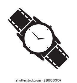 Analog timer hand watch icon | Black Vector illustration |