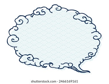 Analog touch pattern painting speech bubble with ukiyo-e touch