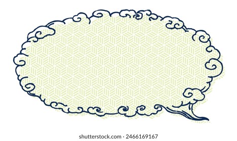 Analog touch pattern painting speech bubble with ukiyo-e touch