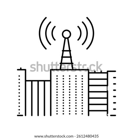 analog transmitter line icon vector. analog transmitter sign. isolated contour symbol black illustration