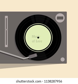 analog turntable isolated vector illustration