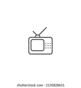 analog tv minimalist icon isolated white background