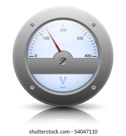 Analog voltmeter, easy editable vector